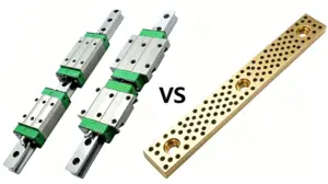 Graphite bronze plate vs roller guide comparison