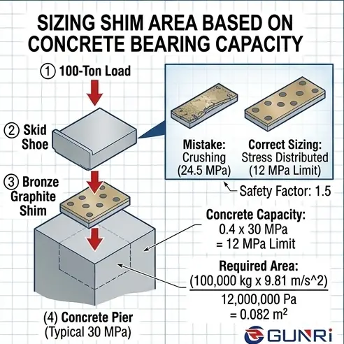 Size the Shim Area Based on Concrete Bearing Capacity