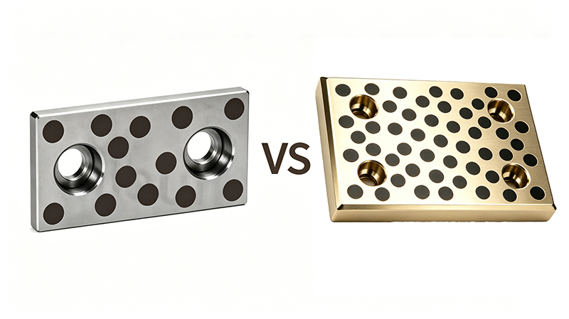 What's the difference between FC250 cast iron and copper alloy oil-free slide plates